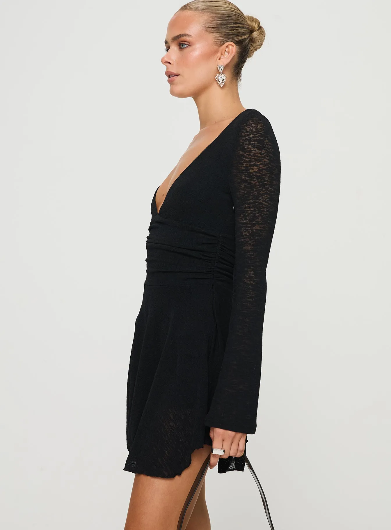 Nautia Long Sleeve Romper Black Boho Wear Flash Edge