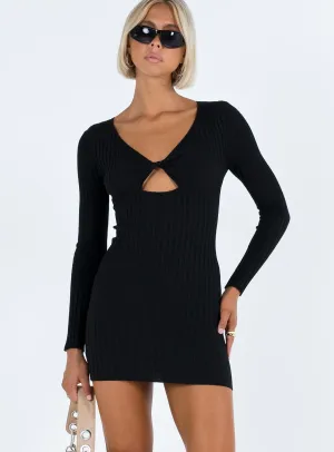 Dreama Long Sleeve Mini Dress Black Hot Warm
