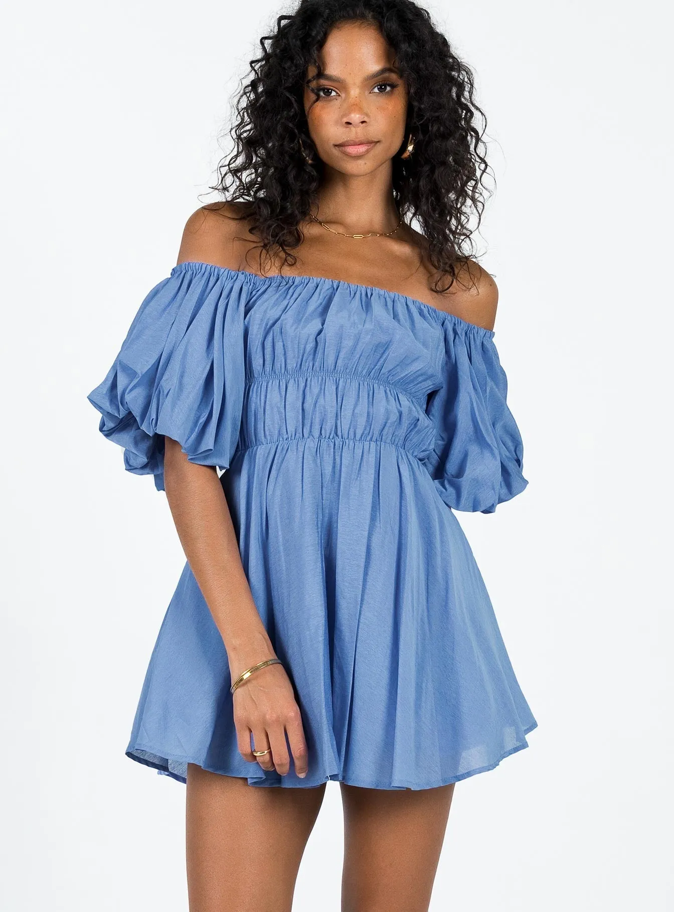 Halton Mini Dress Blue A Line Silhouette