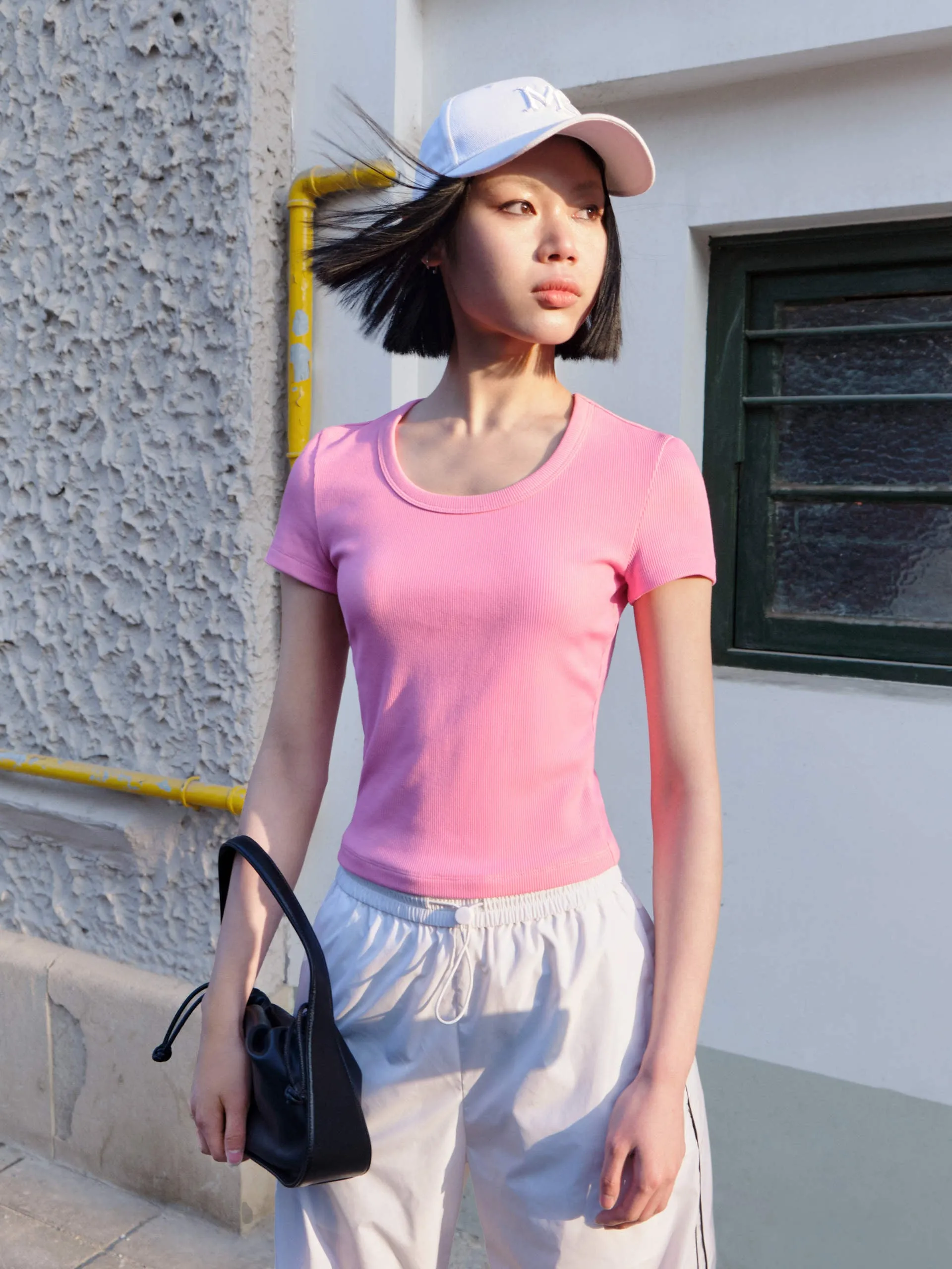 Cropped Slim Fit T-shirt Easy Look