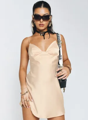 Lamour Mini Dress Champagne Adjustable Hem