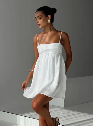Crop Cut Heat Glow Ortega Mini Dress White Petite