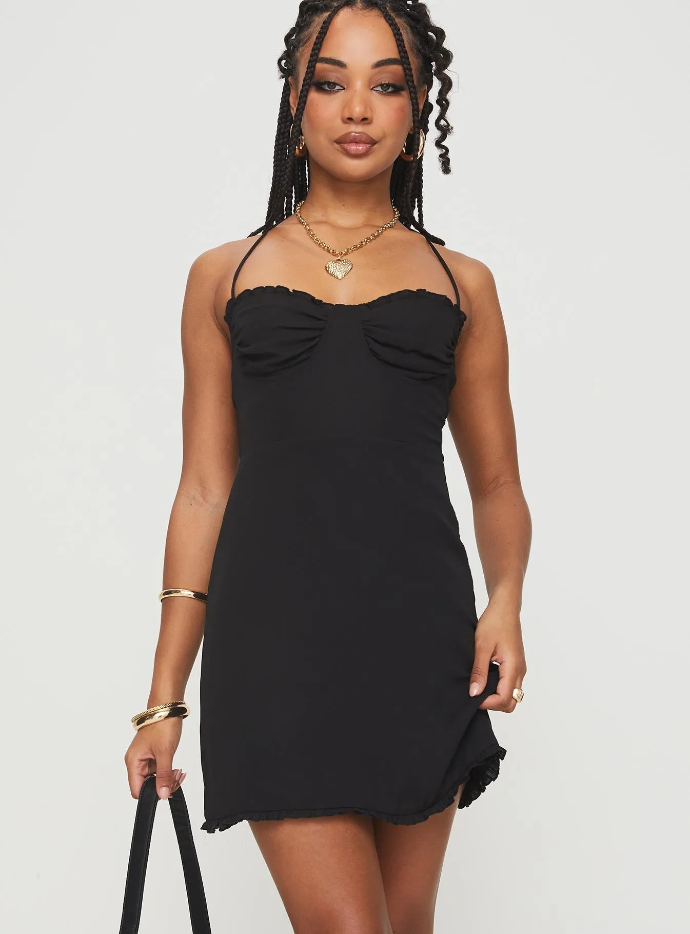 Elegant mini with floral prints Weekend Ready Fusilloni Mini Dress Black
