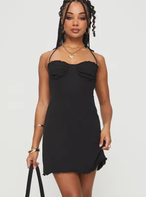 Elegant mini with floral prints Weekend Ready Fusilloni Mini Dress Black