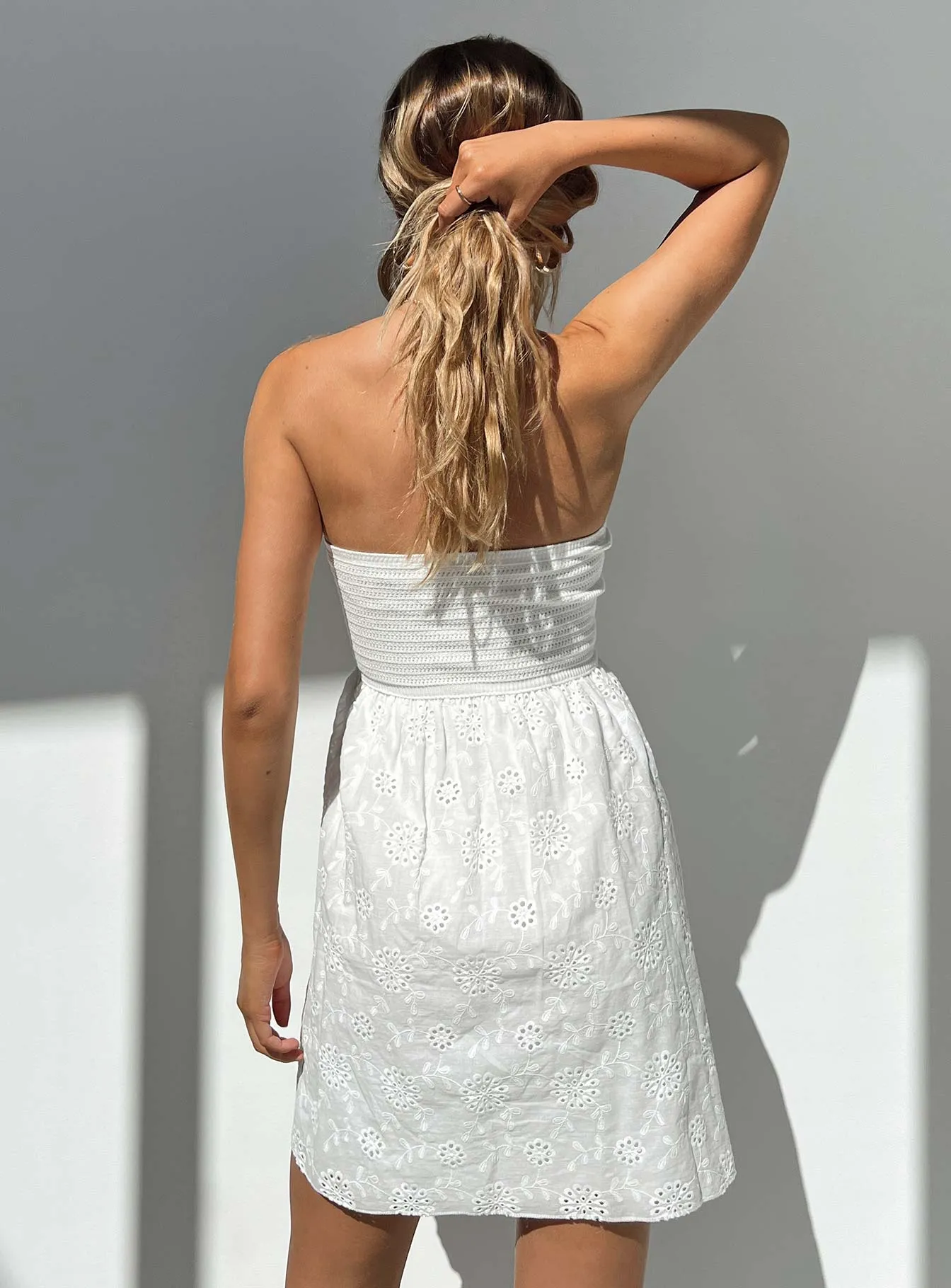 Issell Mini Dress White Adjustable Waistband Fresh Look
