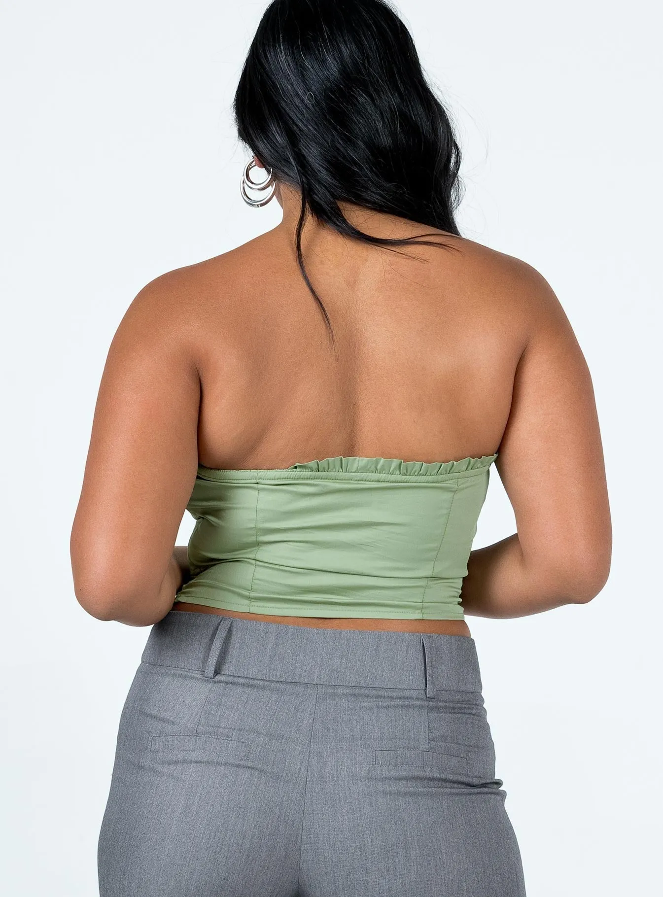 Yazmin Strapless Corset Green RelaxedSilhouette ChafeFreeEdging