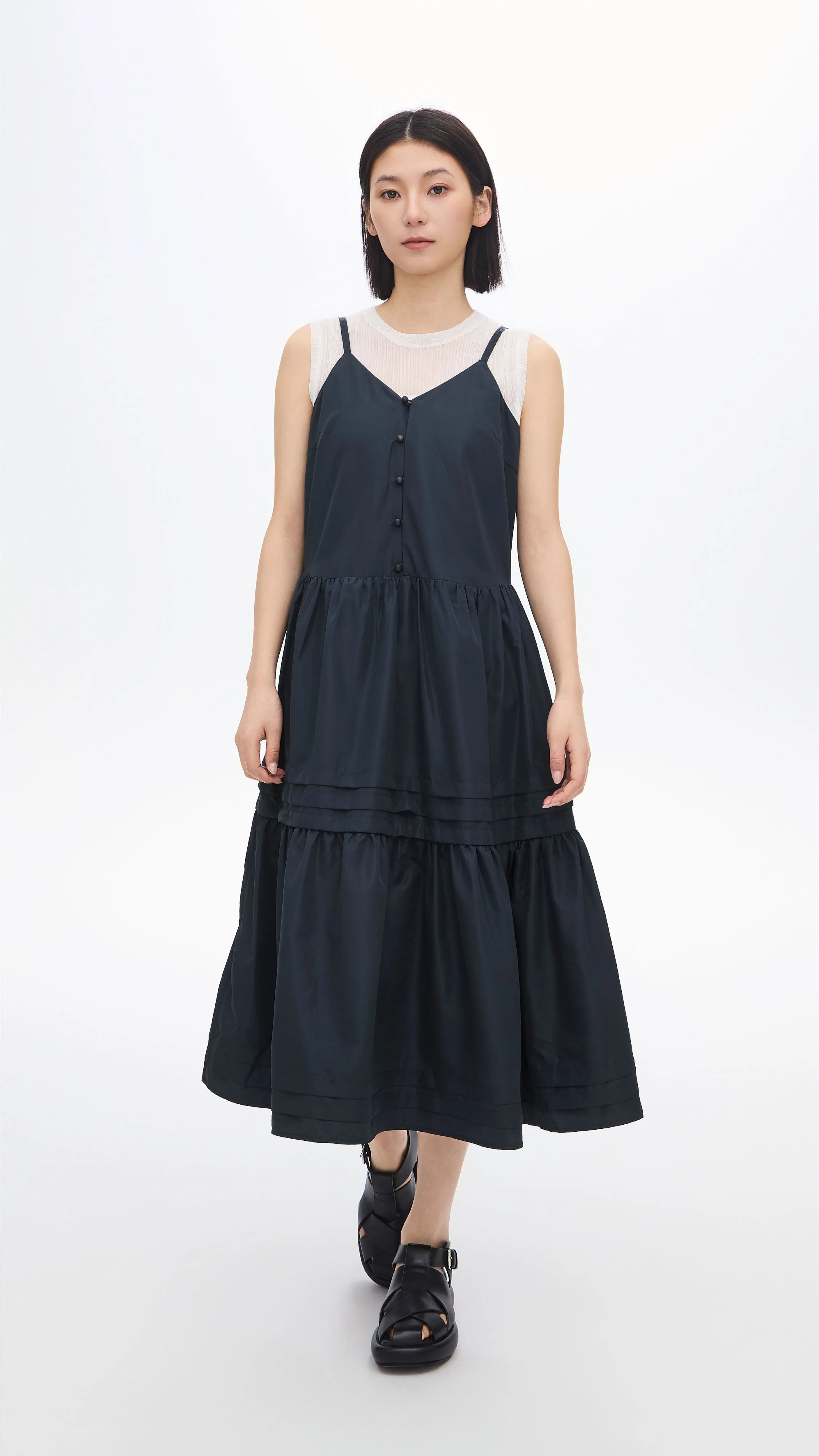 Gather Pleaded Dress MeshVentilation