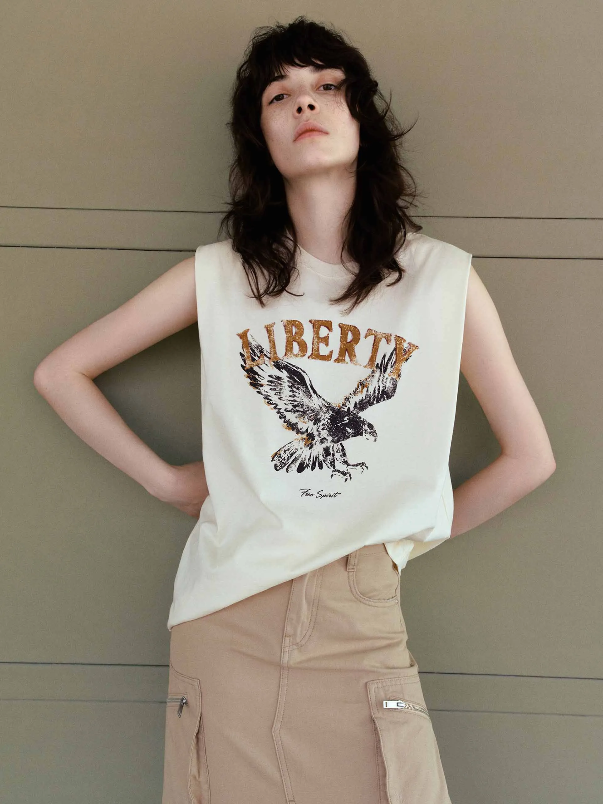 Chilly Layer Printed Sleeveless T-shirt