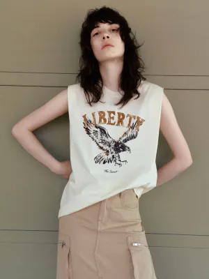 Printed Sleeveless T-shirt Weekend Comfort Fresh Style