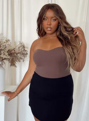 Shopping Athlete Aston Strapless Bodysuit Brown Curve