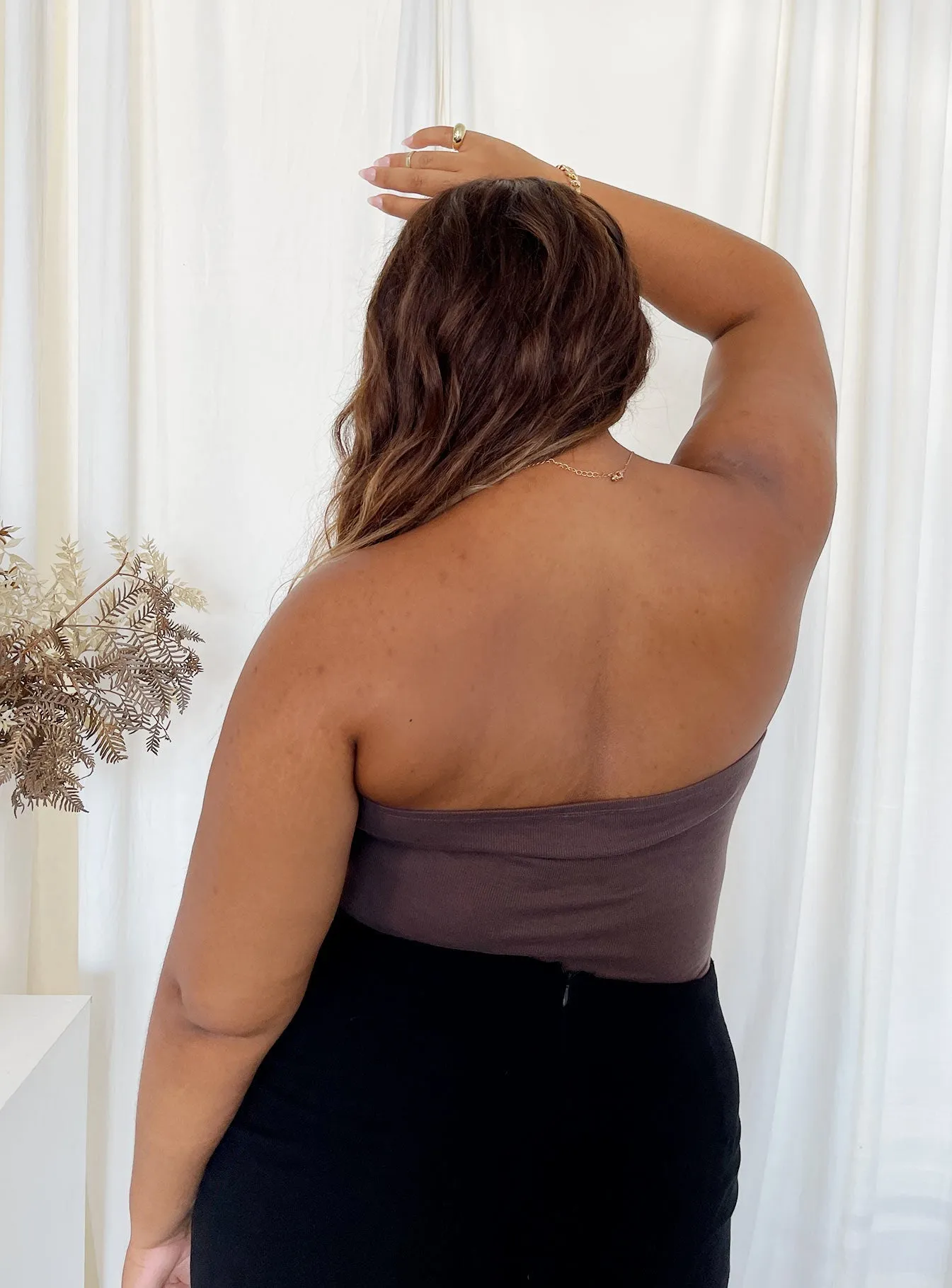 Daily Vivid Relaxed Indoor Aston Strapless Bodysuit Brown Curve
