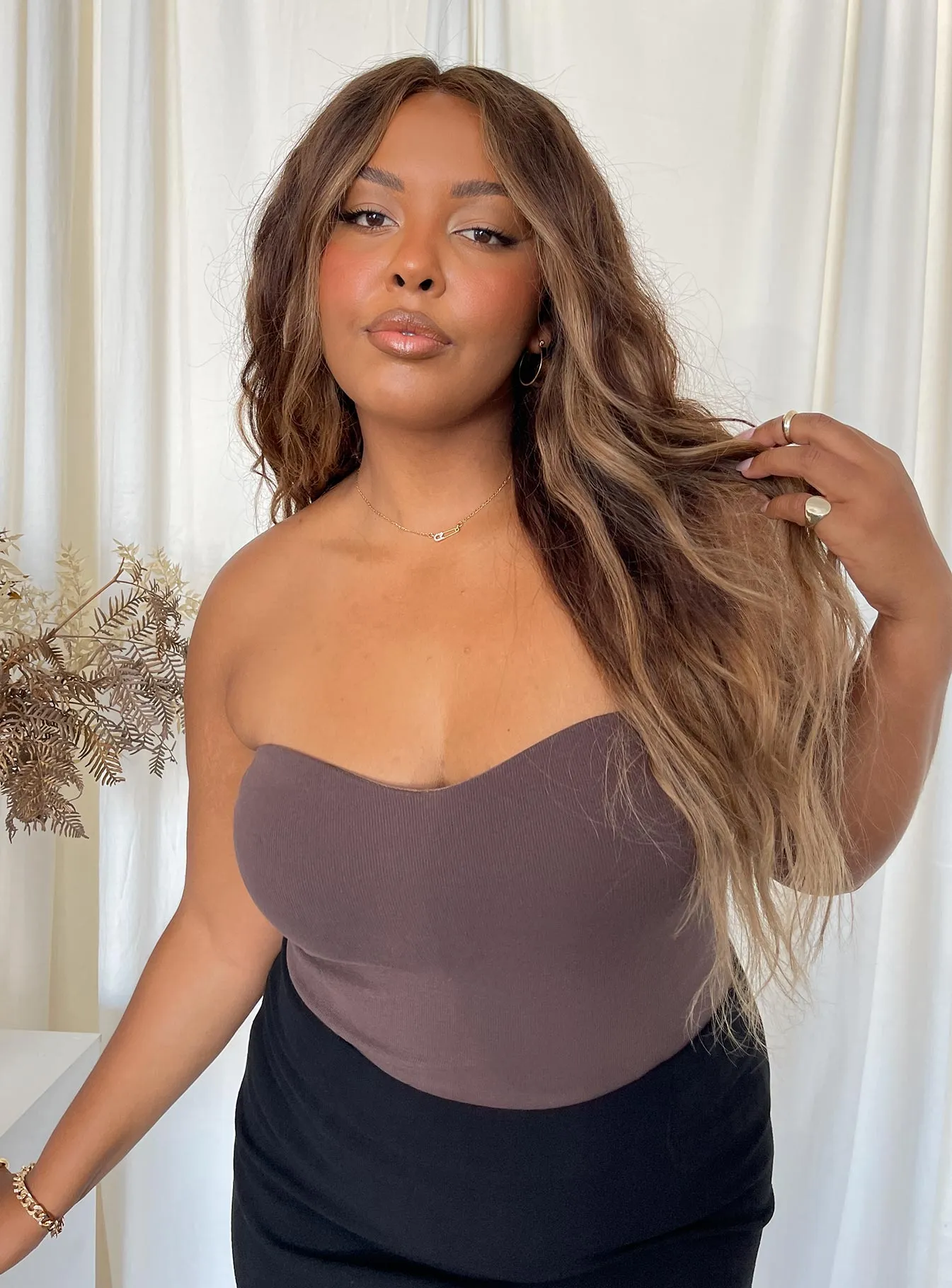 Aston Strapless Bodysuit Brown Curve Smart Vacation