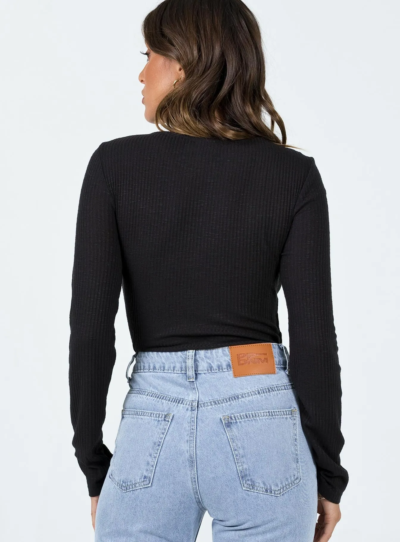 Flexible Comfy Belinda Long Sleeve Bodysuit Black