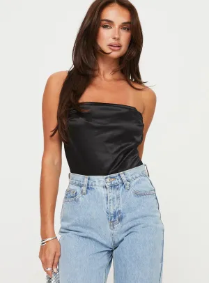 Colben Strapless Bodysuit Black Night Club