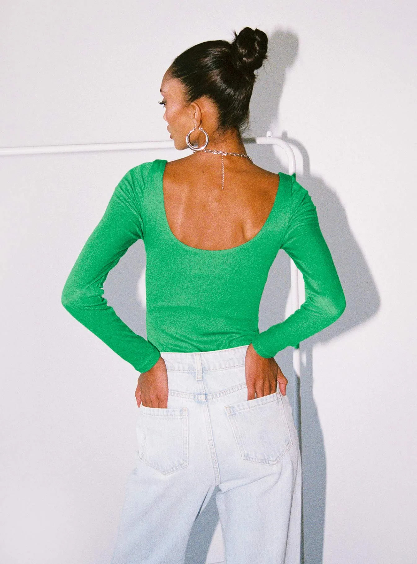 Classic Girl Crosby Long Sleeve Bodysuit Green