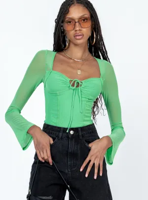 Jacob Long Sleeve Bodysuit Green Luxury Teen