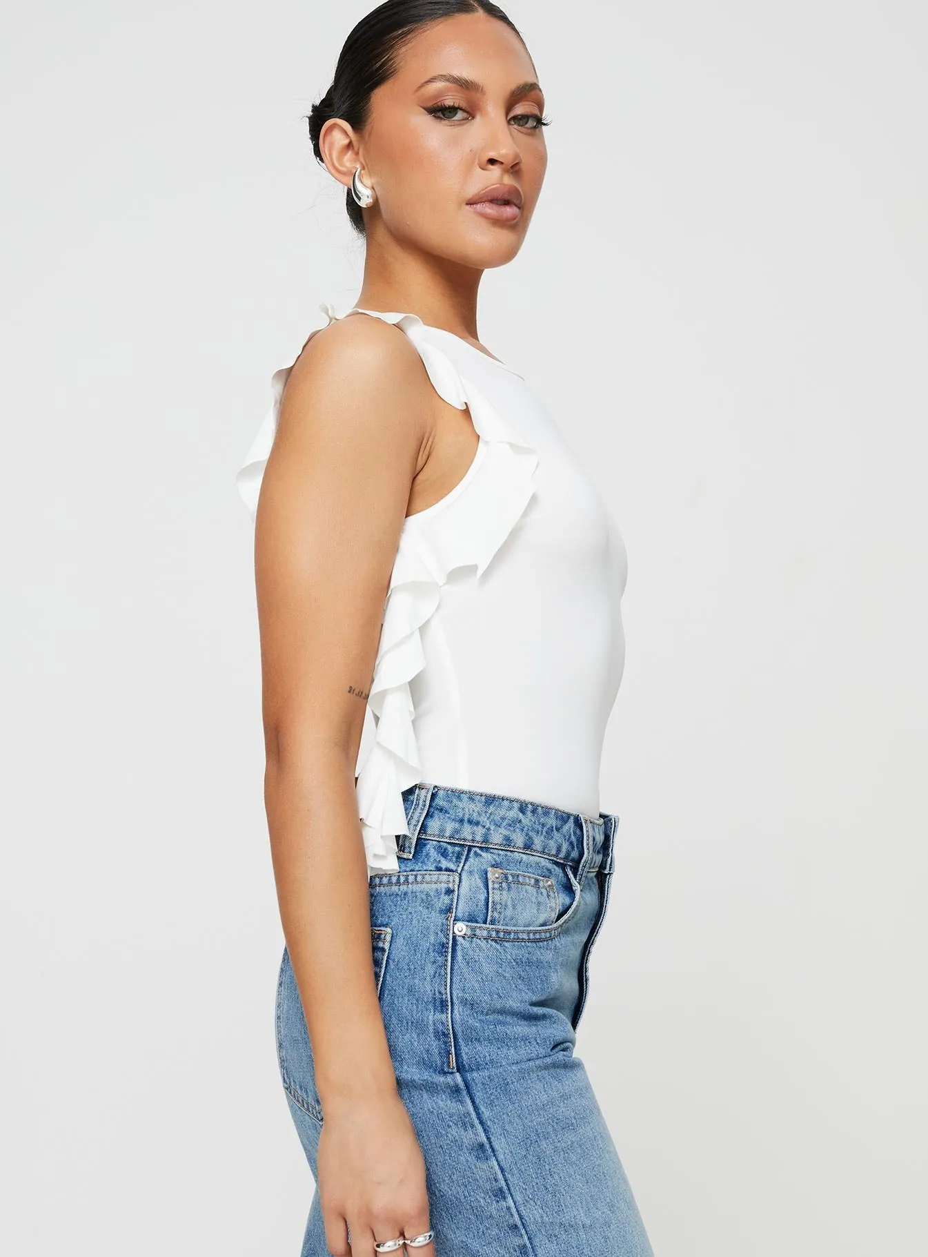 Fine Breathable Lavina Bodysuit White