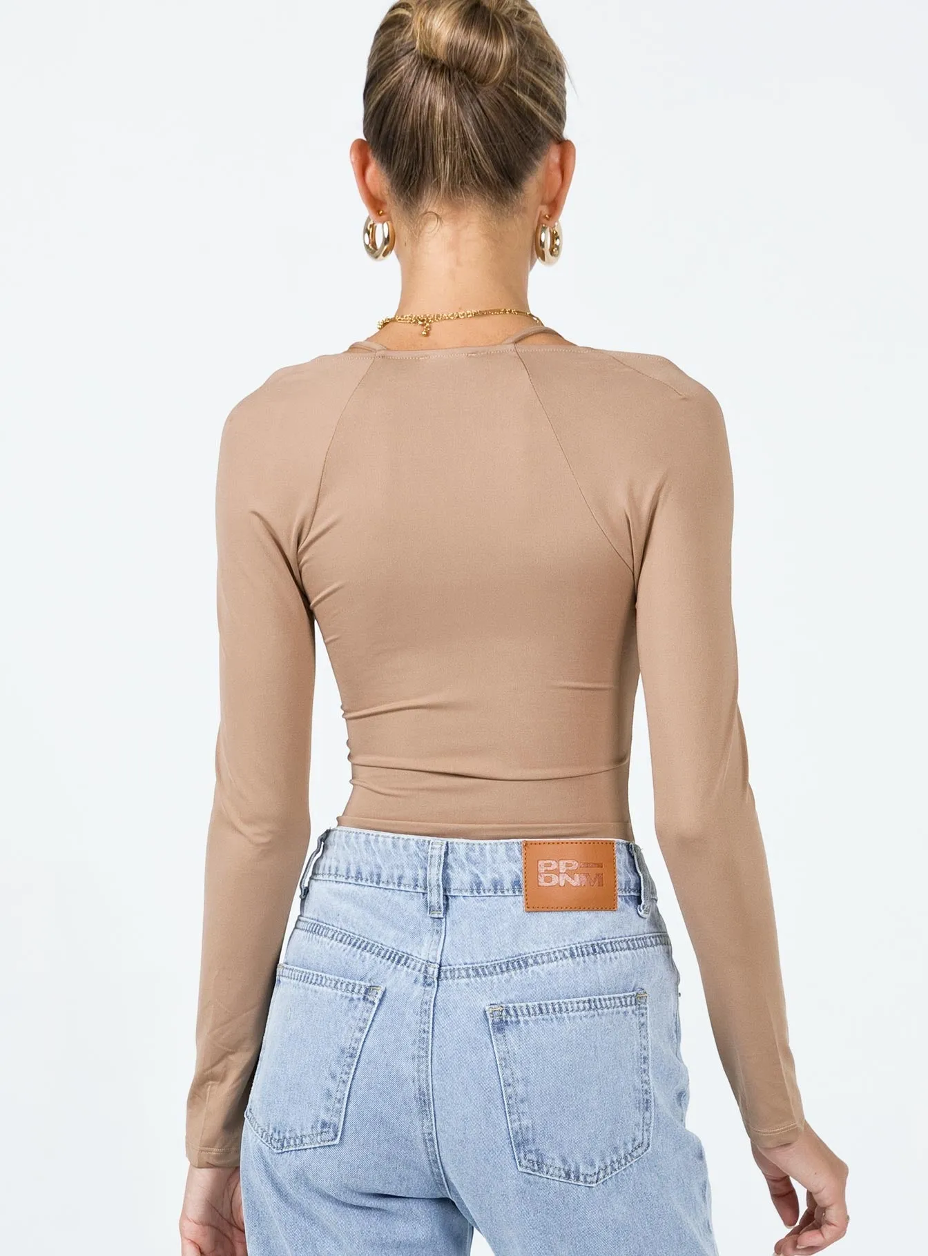Lettie Bodysuit Beige Fancy Chic Casual Traveler