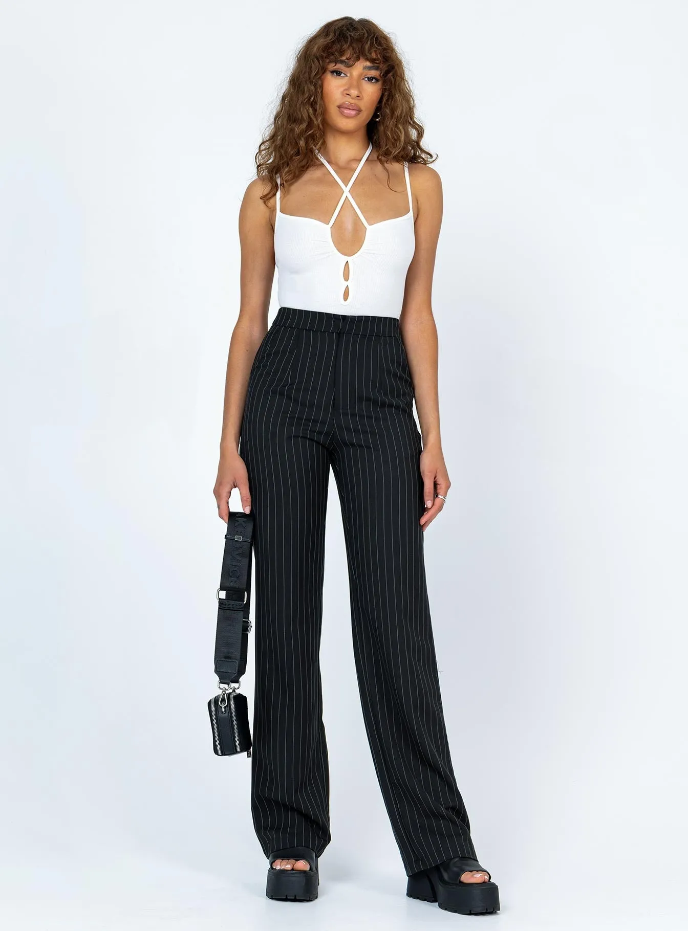 Renzo Bodysuit White Unique Elegant Bold Athlete