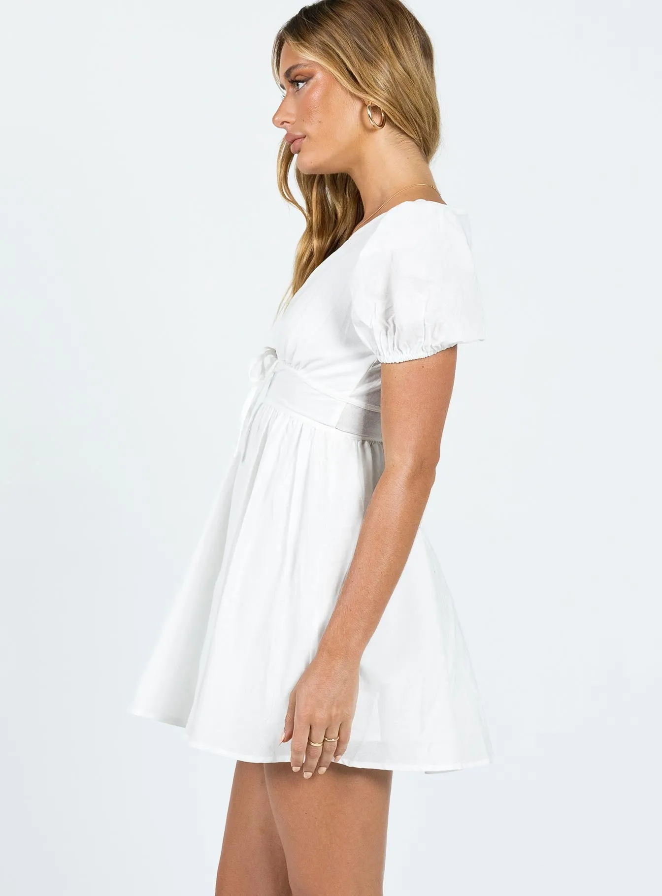 Edge Pop Cross Back Support Design Raleigh Mini Dress White