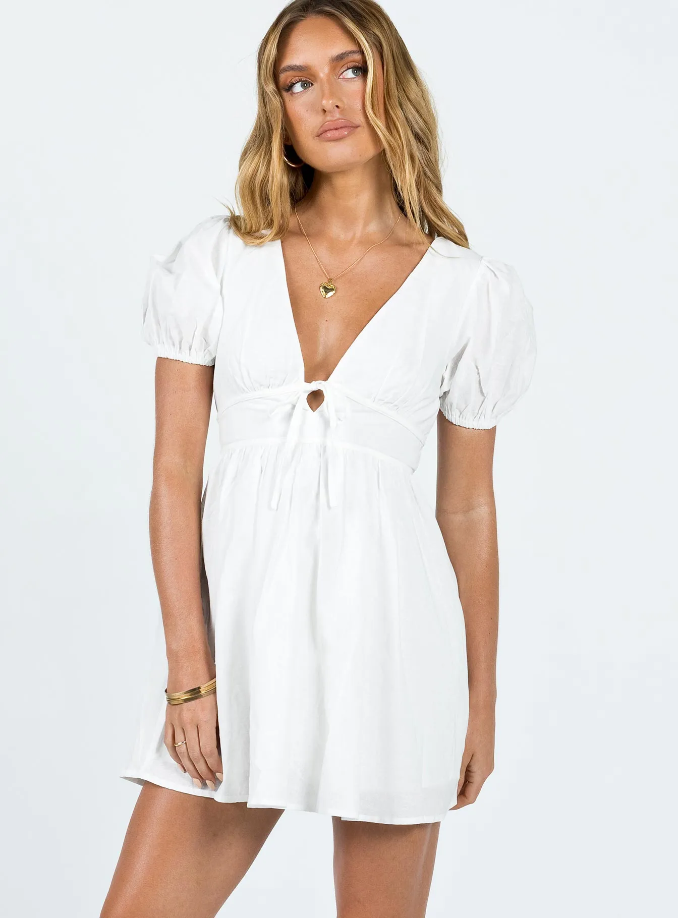 Scene Mood Stylish simple short dress Raleigh Mini Dress White