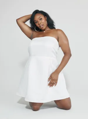 Trendy Appeal Spader Corset Mini Dress White Curve
