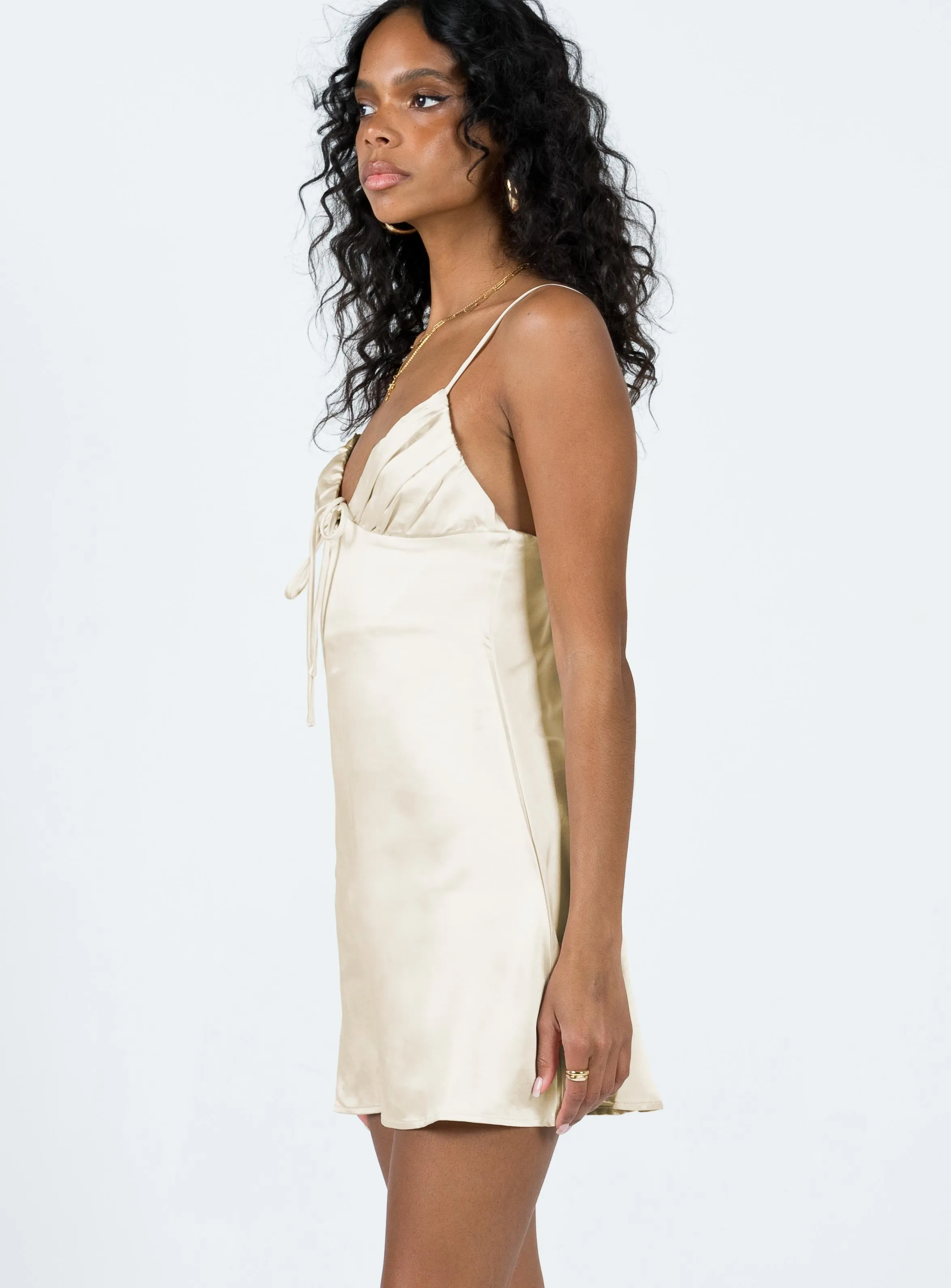 Glow Fresh Flirty Design Cosmo Mini Dress Champagne