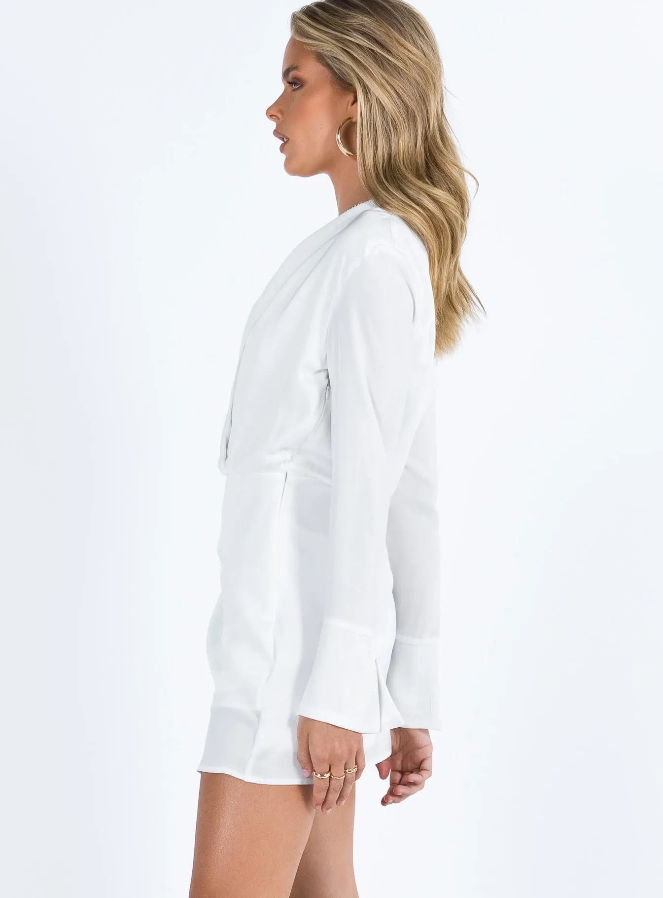 Triscay Long Sleeve Mini Dress White Playful chic outfit
