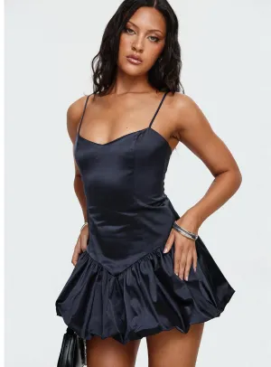 Simple Vibe Cozy Fashion Dollhouse Mini Dress Navy
