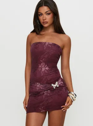 Light Glow Luxurie Strapless Mini Dress Multi