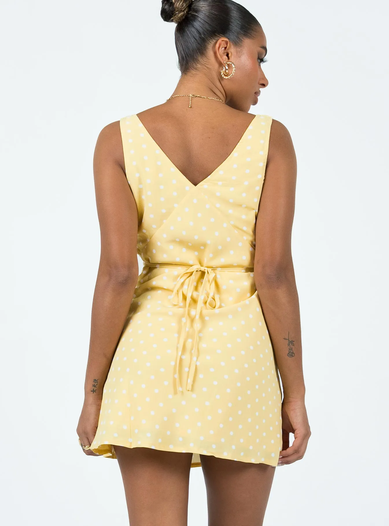 Nellie Mini Dress Yellow Polka Dot Party Rush