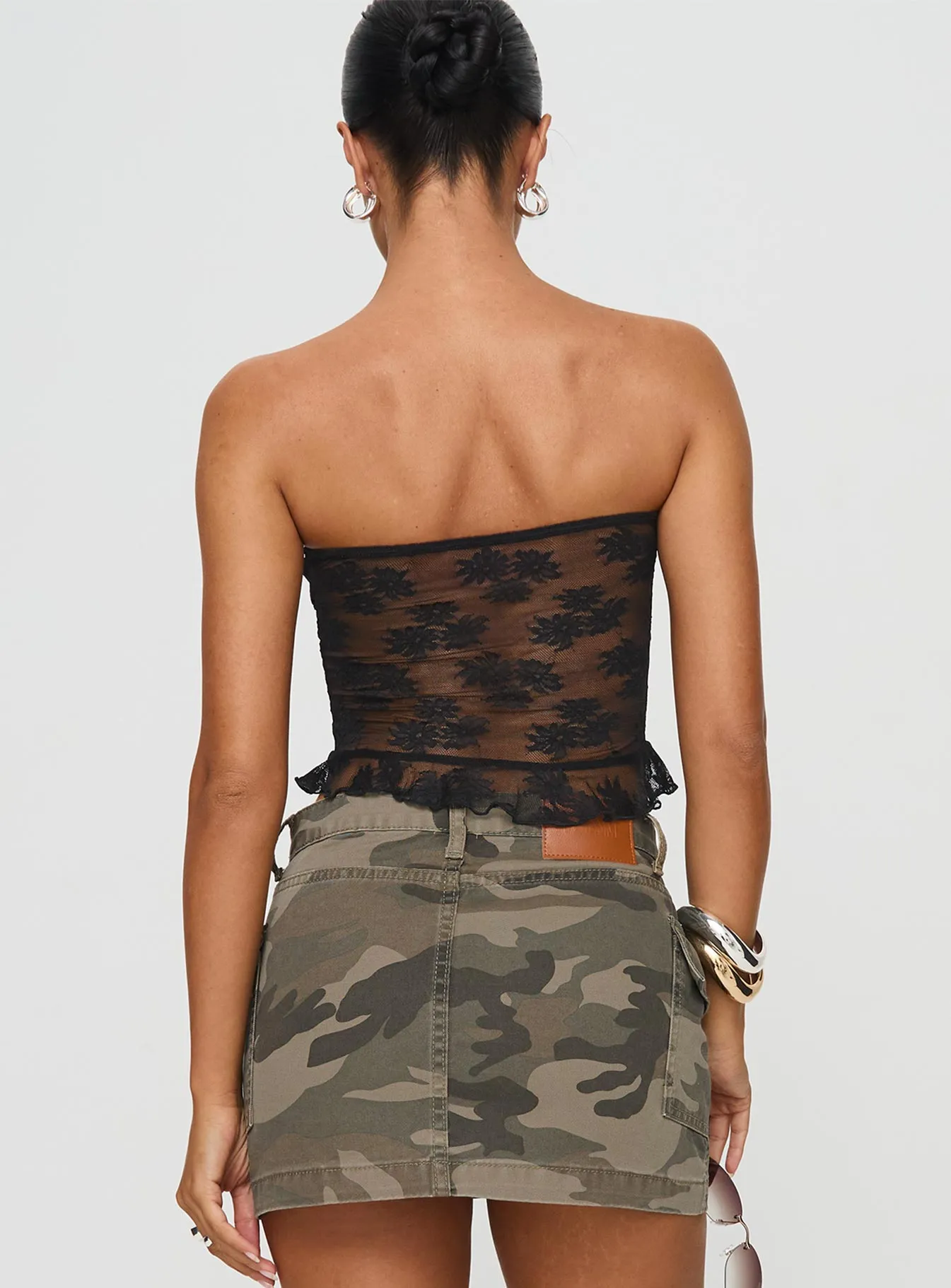 FlexFit Technology preshrunk Atheria Strapless Top Black