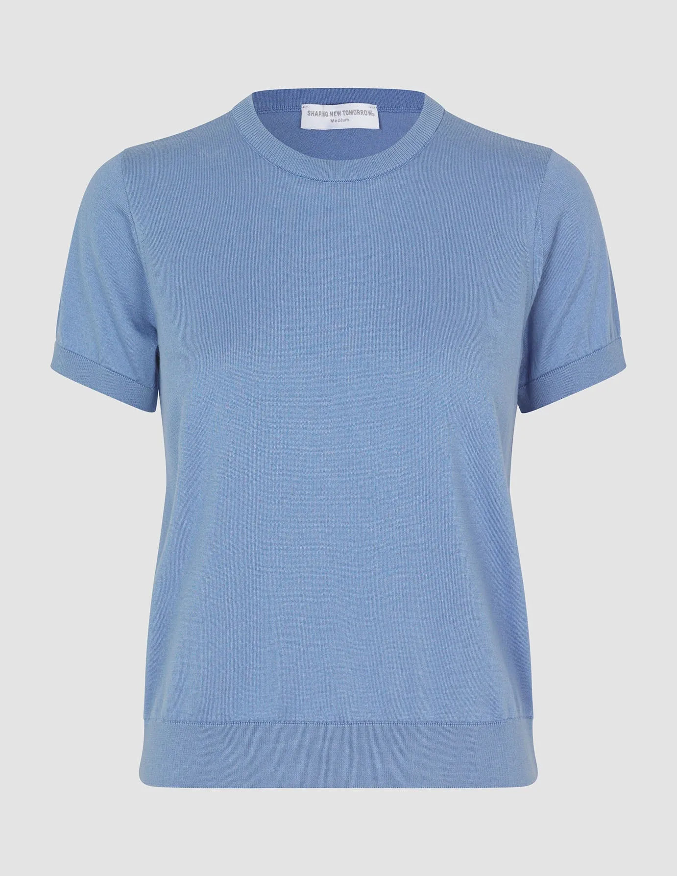Road Look Fine Knit T-shirt Serenity Blue