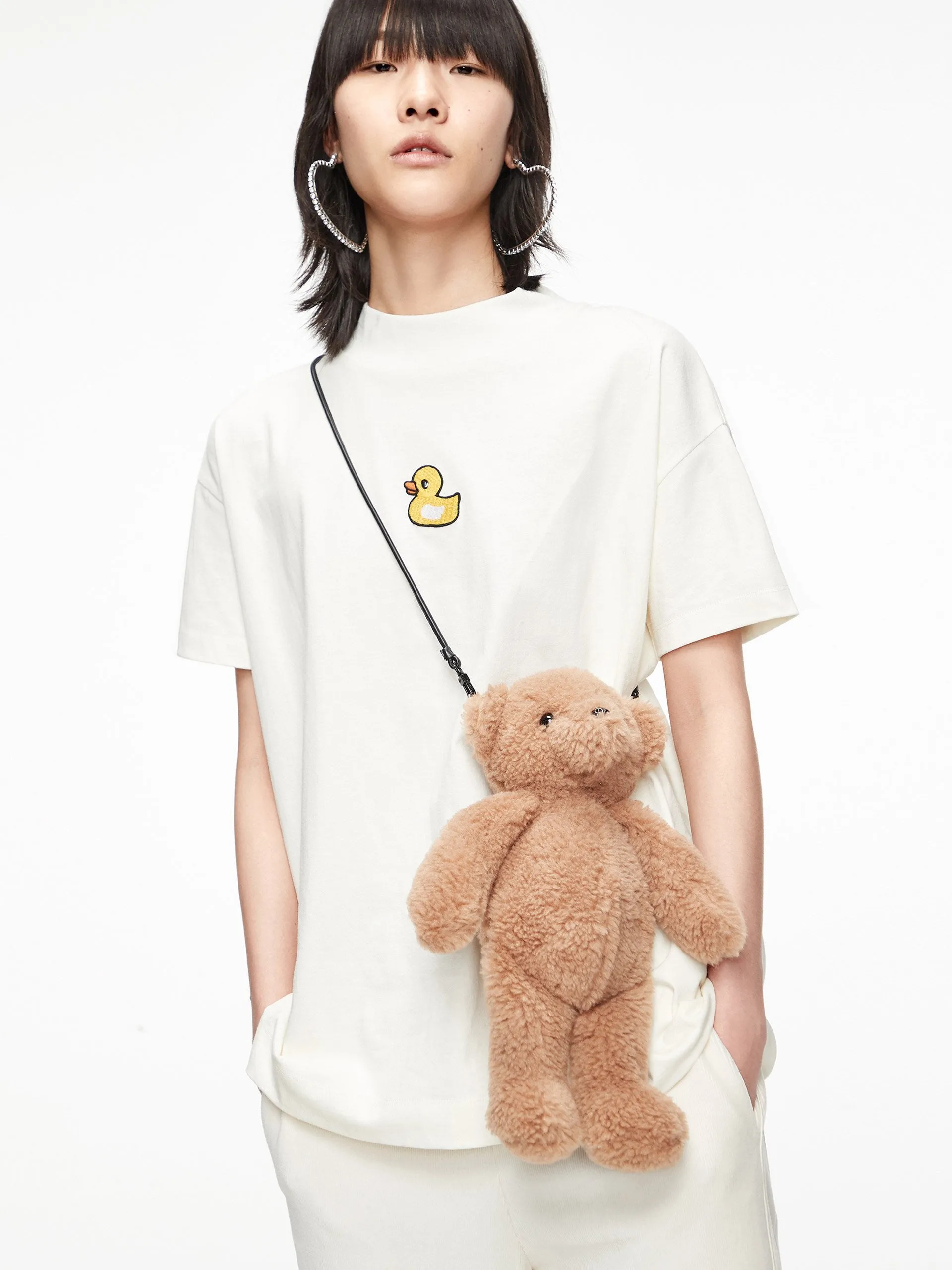 HOT SALE Ribbed Collar Cartoon T-shirt Standard Body Fit Thermal regulation
