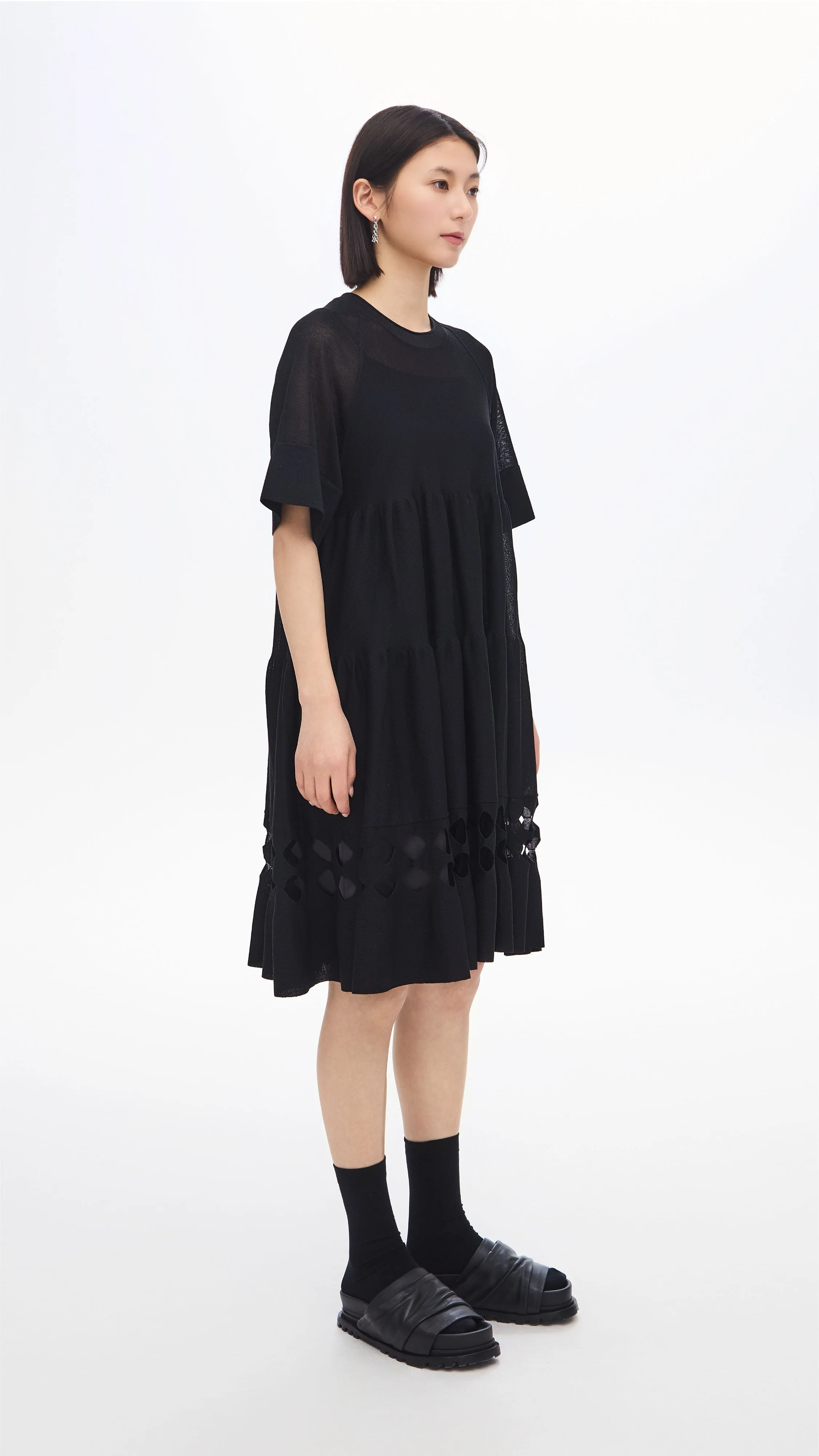 Gentle Glow Breathable mesh Pottery Knit Dolly Dress