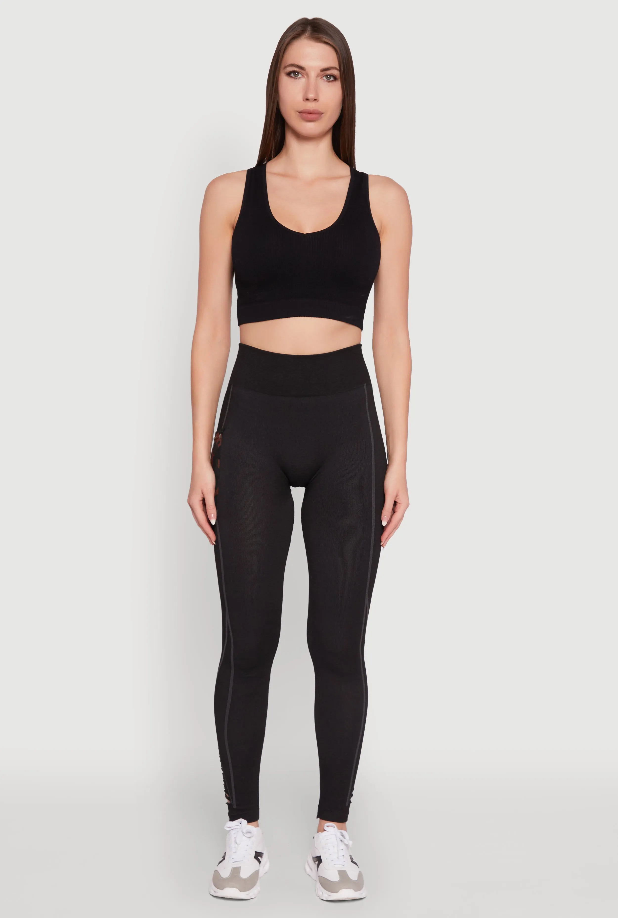 Smooth Coverage Trendy High Waisted Camo Pocket Laser Cut Leggings