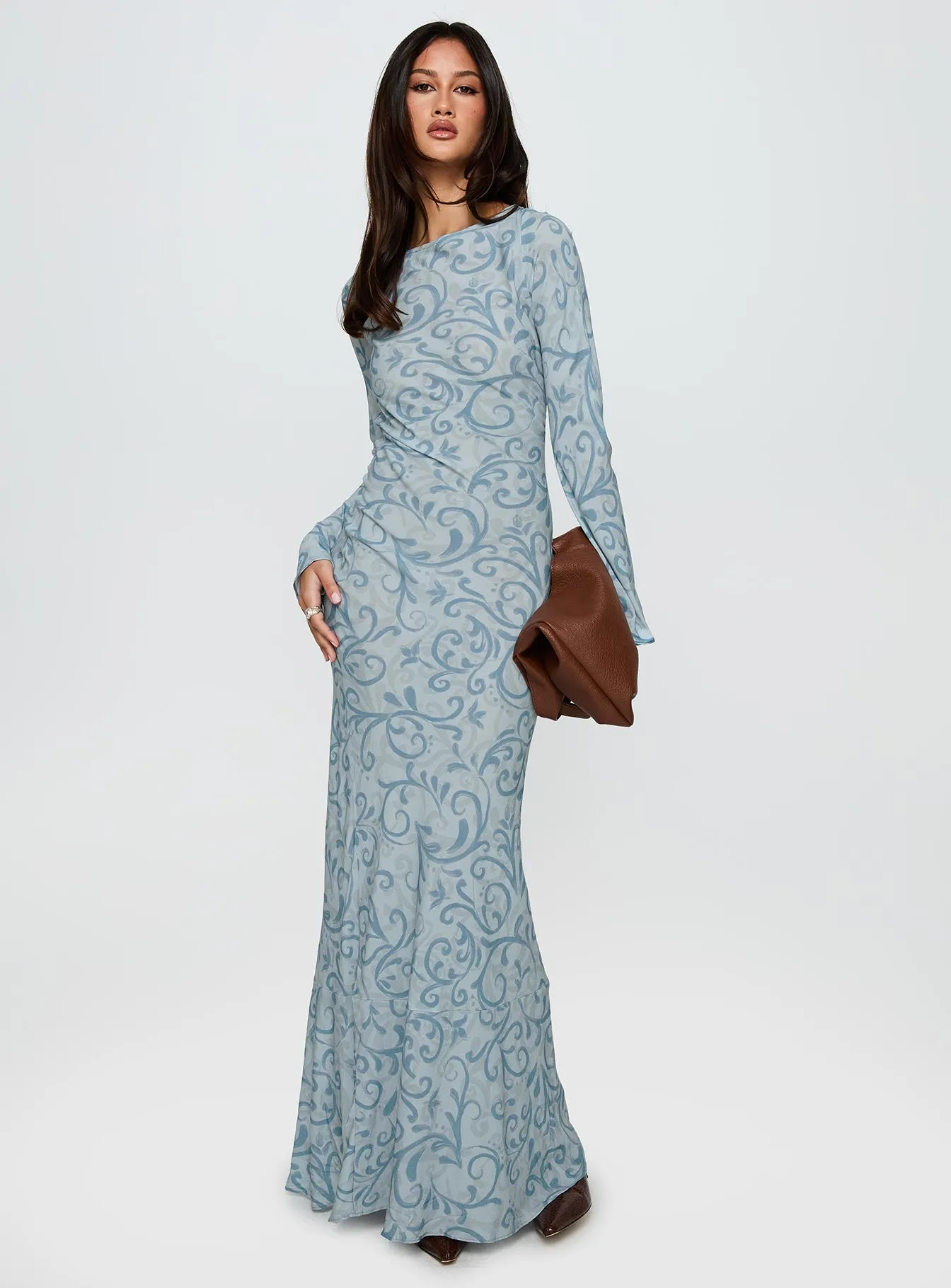Evening party maxi The flattering design of this dress ensures it enhances your shape while providing comfort Miss Your Touch Backless Maxi Dress Blue Multi