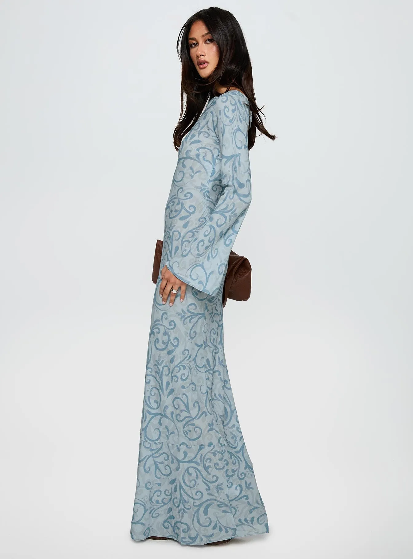 Miss Your Touch Backless Maxi Dress Blue Multi Dye Glow