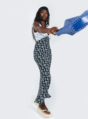 Linen Drapes Nellie Maxi Dress Blue / Multi