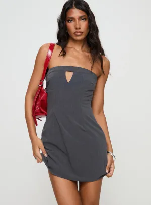 Stylish short-sleeve mini Gradwell Strapless Mini Dress Grey