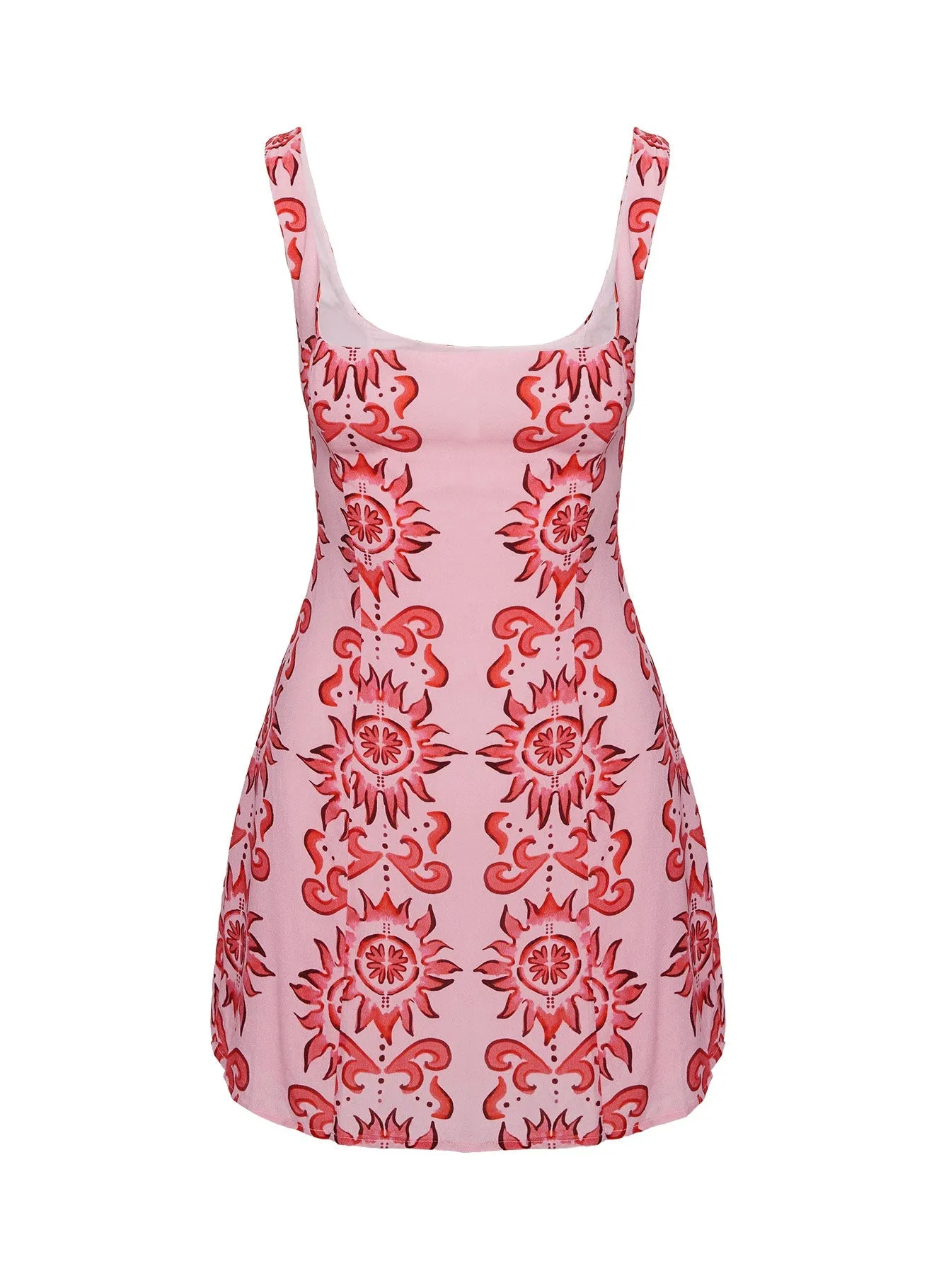 Maris Mini Dress Pink / Red Minimal Seam Comfort Wear