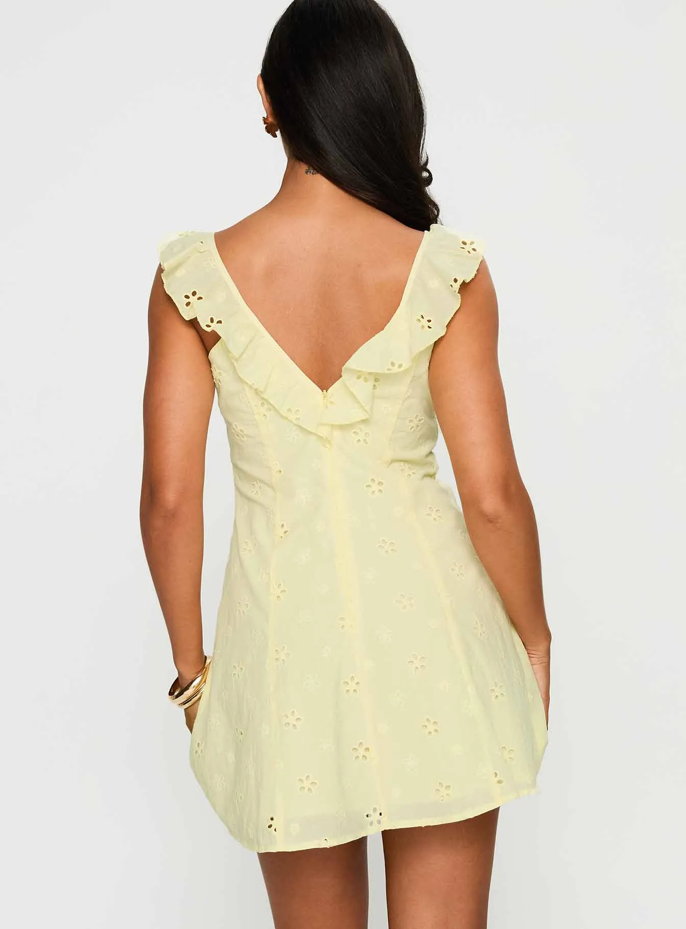 Soft touch finish Pop Hot Sunbather Mini Dress Yellow