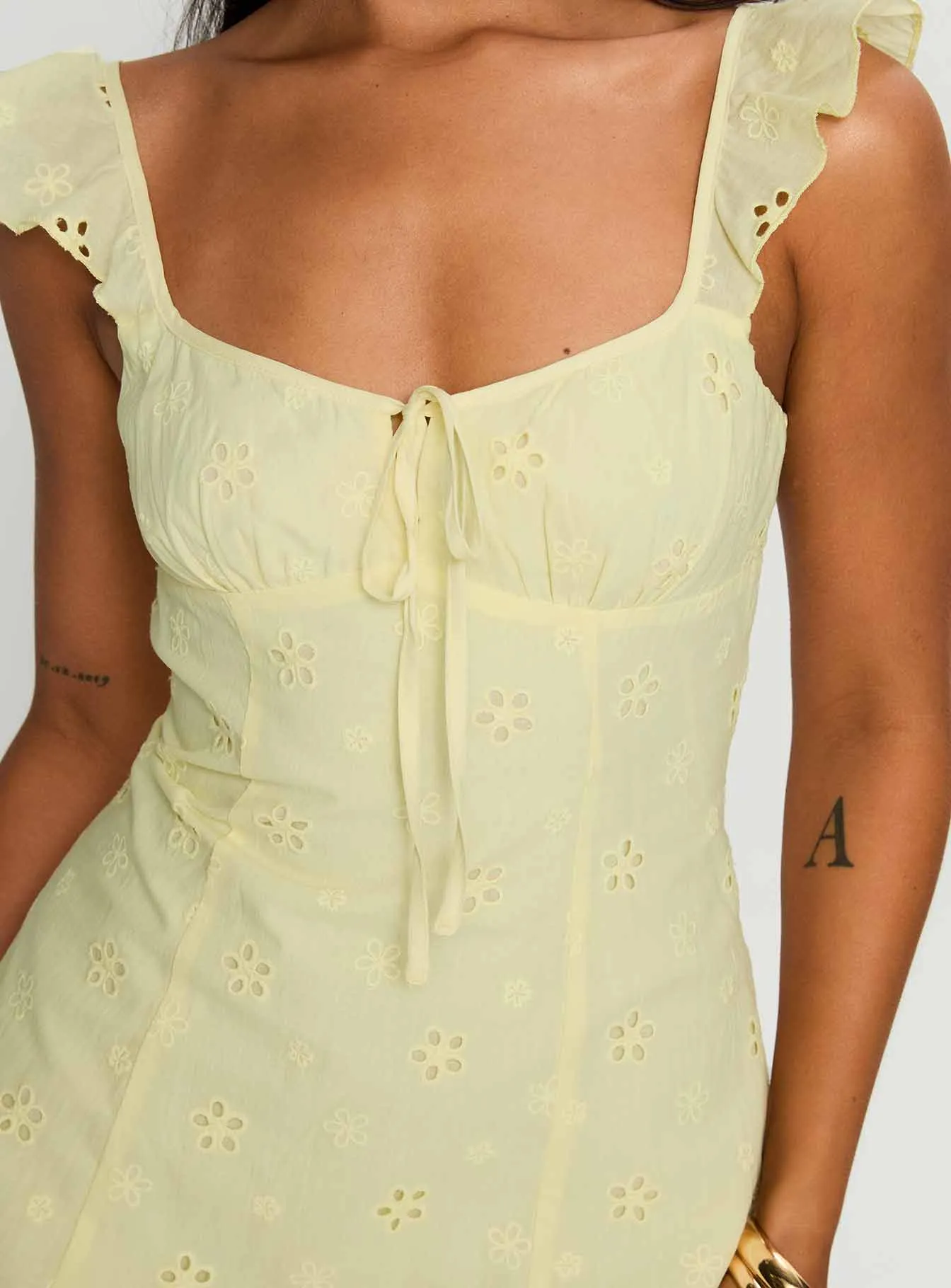 Bar Hopping Sunbather Mini Dress Yellow