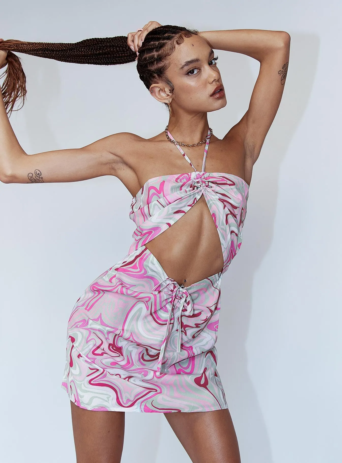 Dixie Mini Dress Pink Walk Light