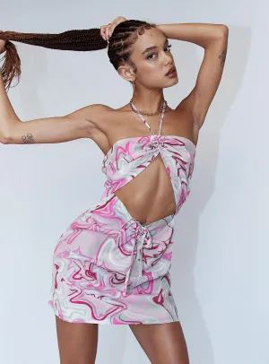 Dixie Mini Dress Pink Walk Light