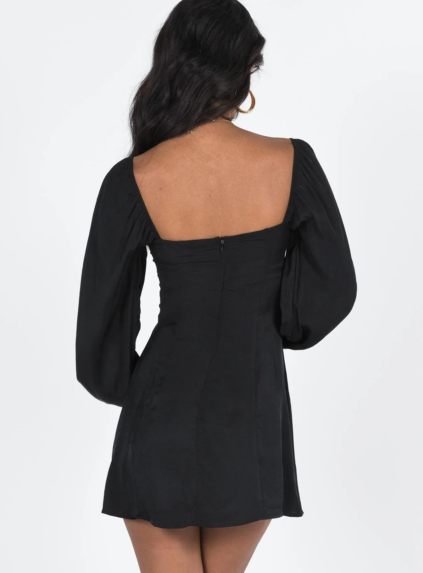 Floreto Long Sleeve Mini Dress Black Urban Star