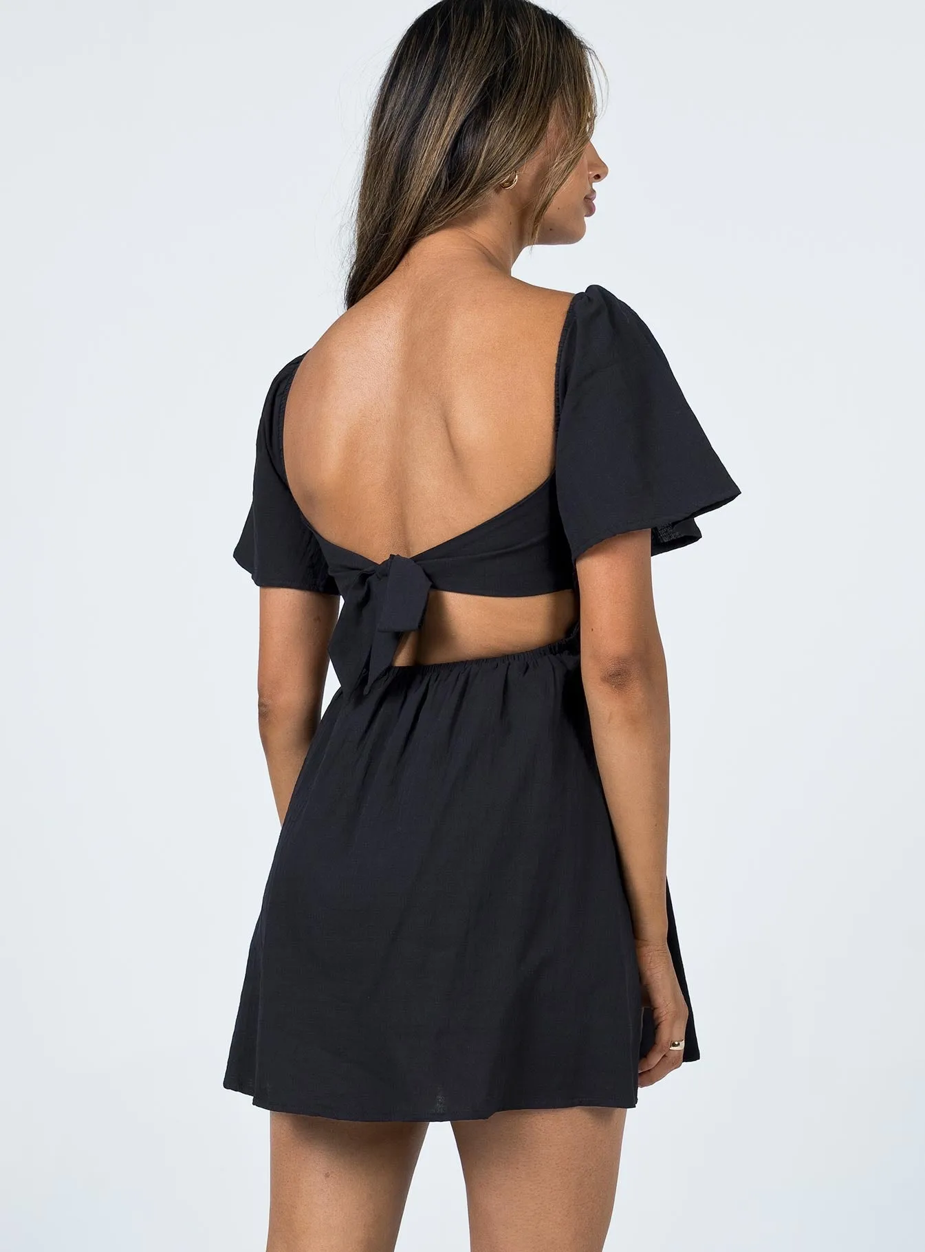 Summer Nights Mini Dress Black Petite Anti Static Material Light and comfy mini