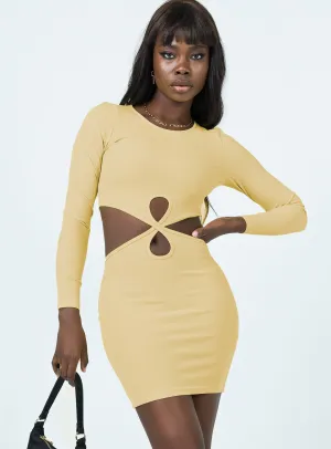 Secure Closure Relaxed mini for events Saskia Mini Dress Yellow