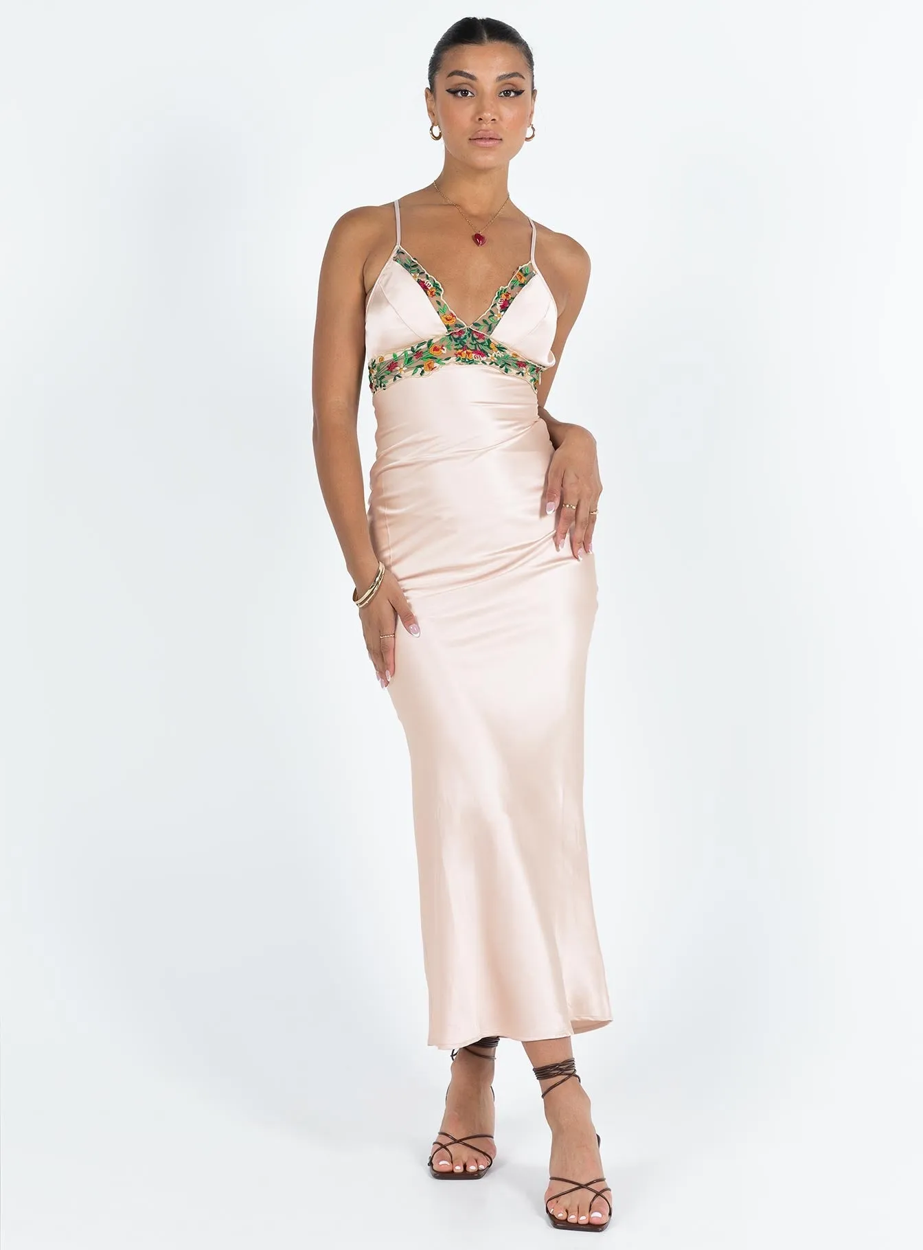 Sadelle Maxi Dress Champagne Animal Print