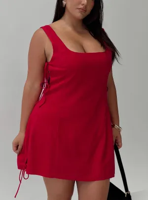 Urban Beat Play It Again Mini Dress Red Curve